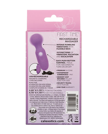 First Time Rechargeable Vibrator Massager - Purple by Eldorado Trading Company