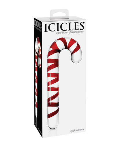 Icicles No. 59 Handblown Glass Candy Cane - Clear/Red
