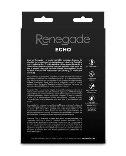 Renegade Echo Prostate Massager - Black