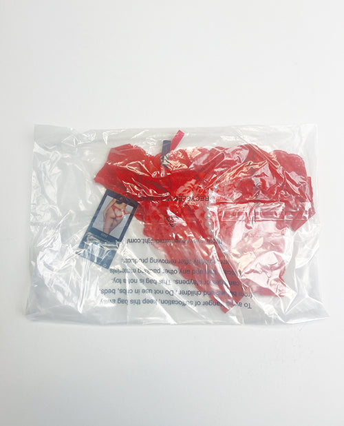 Lace Panty w/Heart Cut Out Back &amp; Pearl Chain Detail - Red LG by Eldorado Trading Company