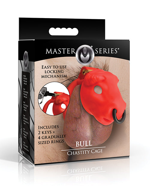 Master Series Bull Chastity Cage - Red by Master Series