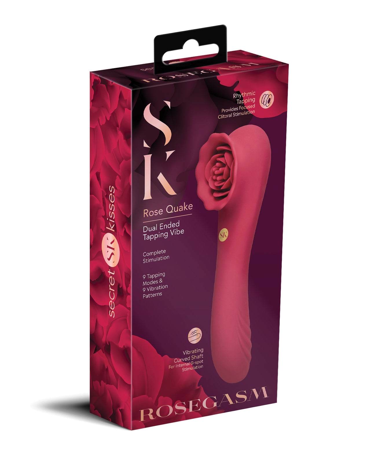Secret Kisses Rosegasm Rose Quake Dual Ended Tapping Vibe