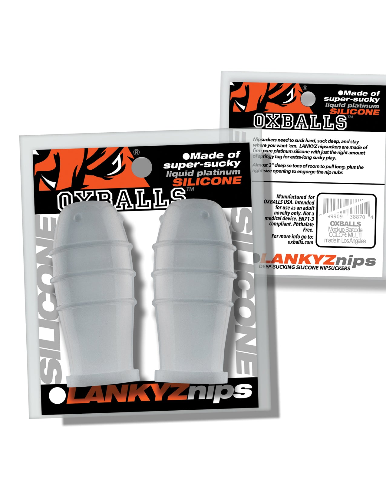 Oxballs Lankyz Silicone Nip Suckers - Clear