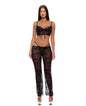 Layer of Seduction Lace Bra, Thong, & Pants 3 pc Set - Black LG
