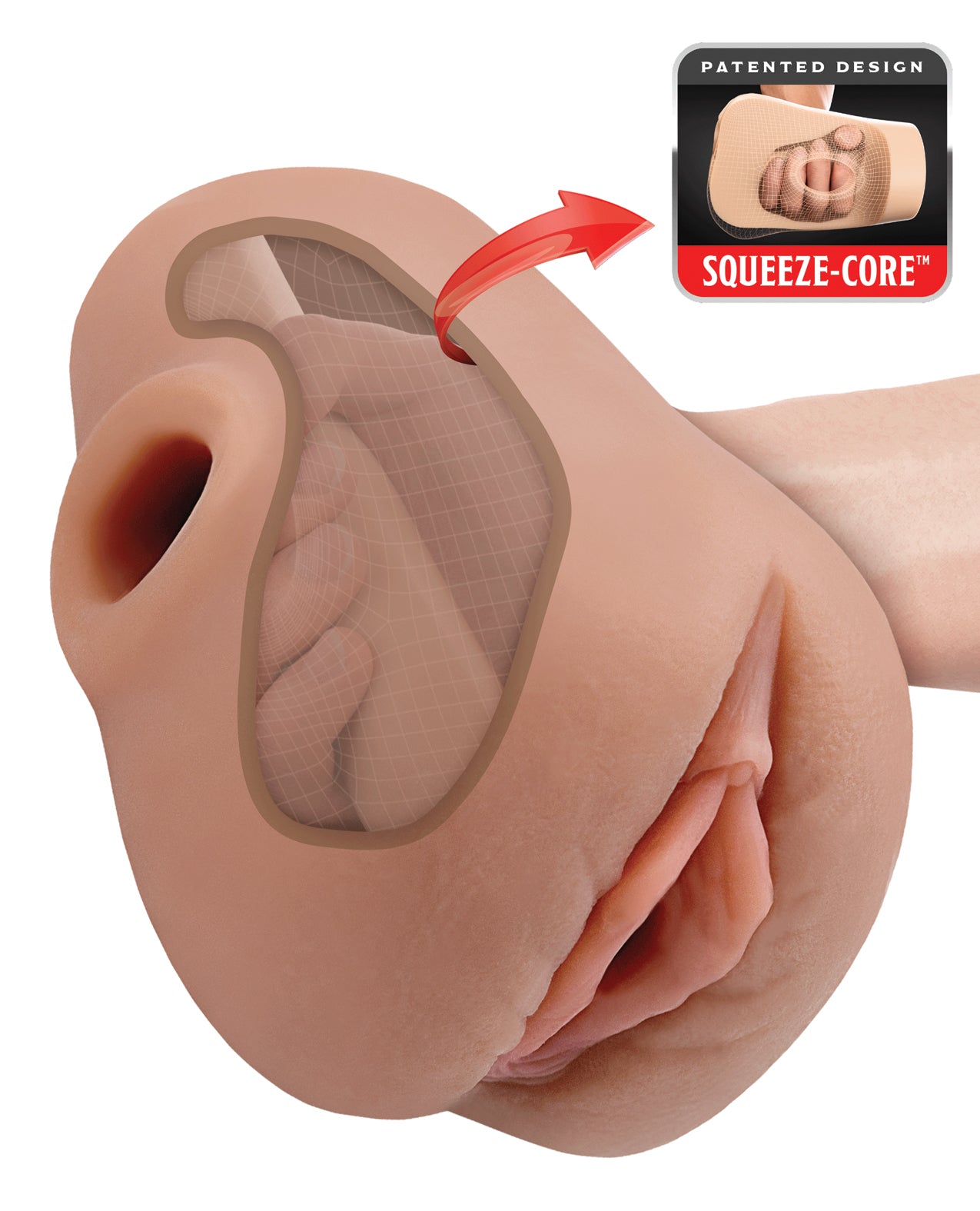 PDX Plus Pussy Pounder Squeeze Stroker - Brown