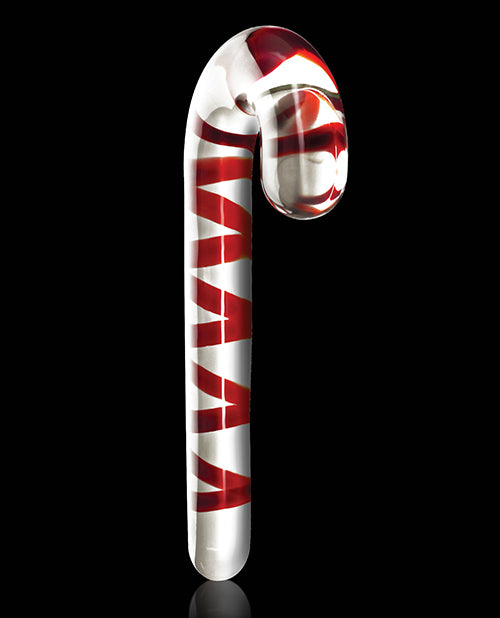 Icicles No. 59 Handblown Glass Candy Cane - Clear/Red