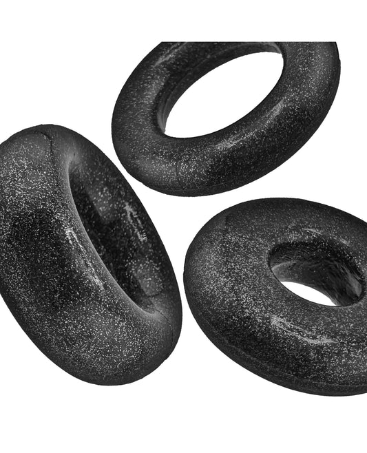 Oxballs Cockpack Multi Design 3 Pack Cockrings - Black Mica by Oxballs