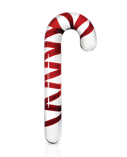 Icicles No. 59 Handblown Glass Candy Cane - Clear/Red
