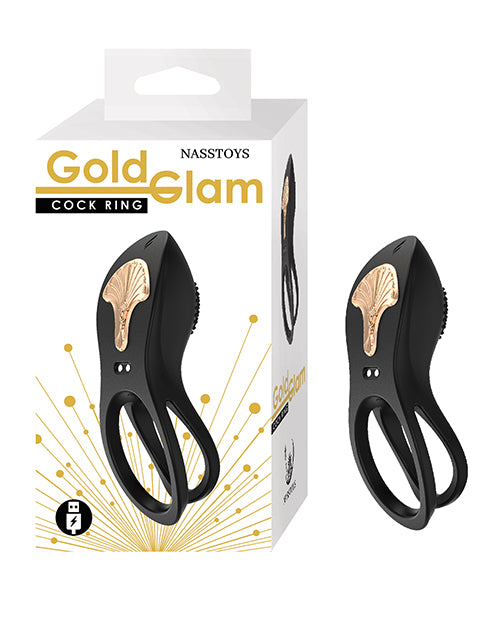 Gold Glam Cock Ring - Black by Nasstoys