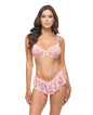 Leyla Lace and Mesh Underwire 2 pc Set - Pink S/M