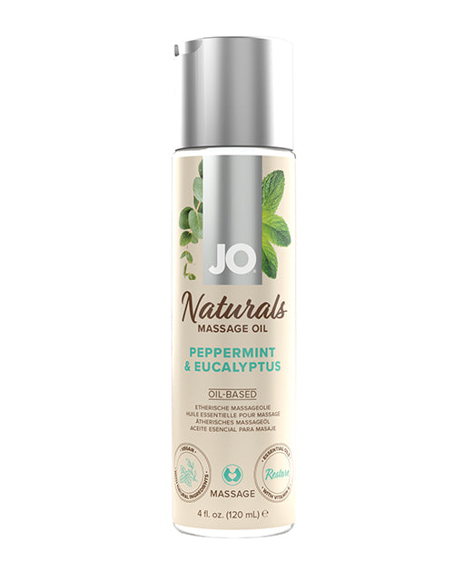 JO Naturals Massage Oil - Peppermint &amp; Eucalyptus 4 oz Bottle by JO