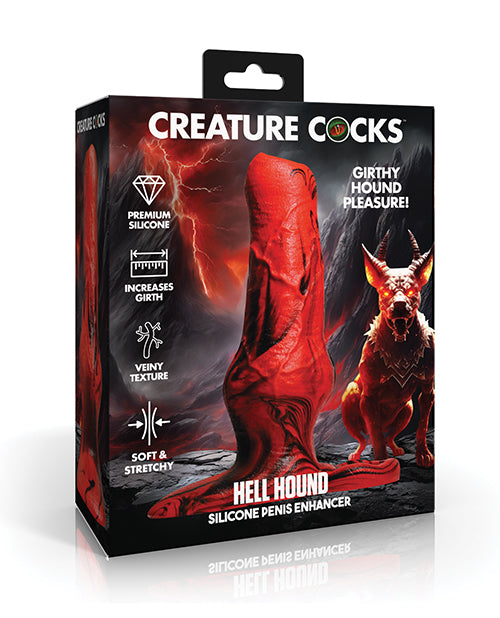Creature Cocks Hellhound Silicone Penis Enhancer - Red/Black by Creature Cocks