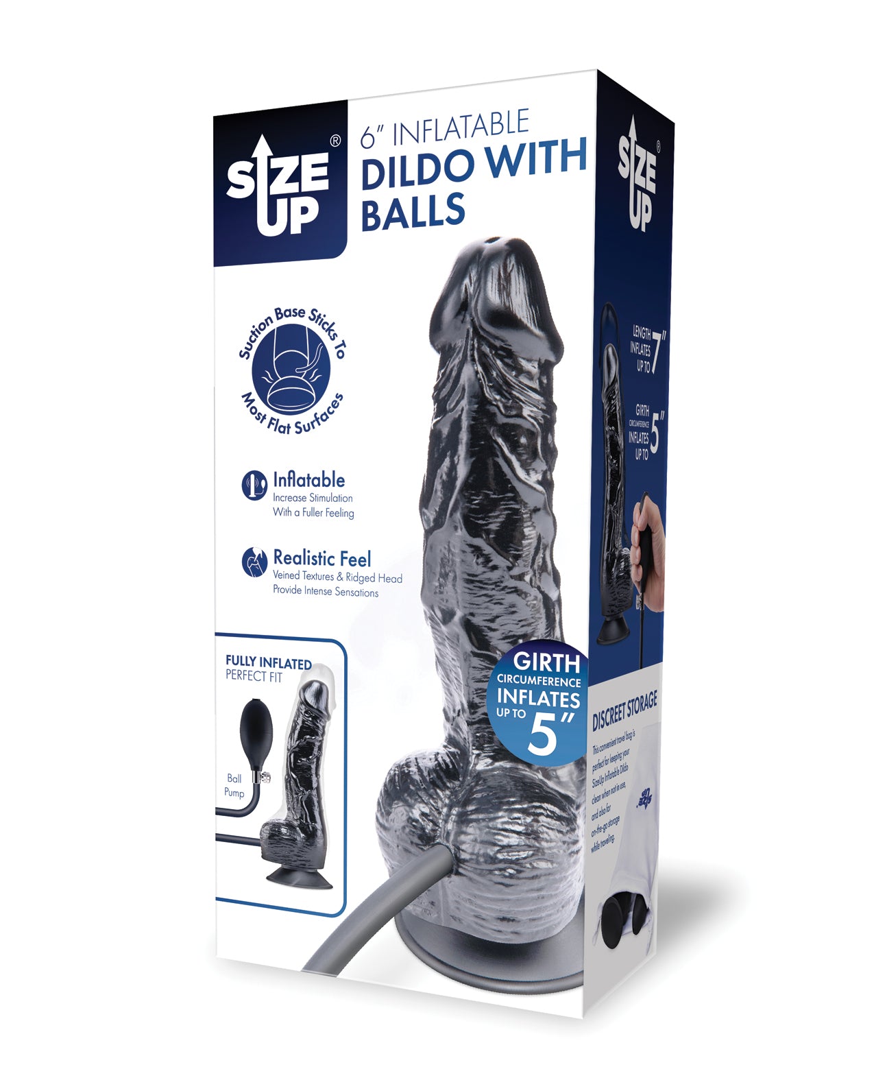 Size Up 6 Inch Inflatable Dildo w/Balls