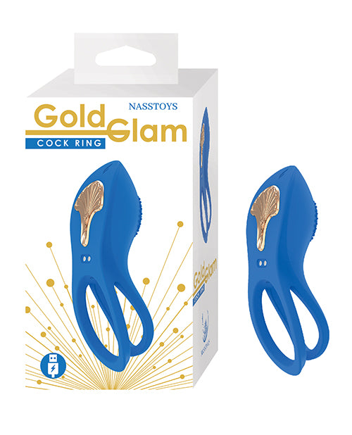 Gold Glam Cock Ring - Blue by Nasstoys
