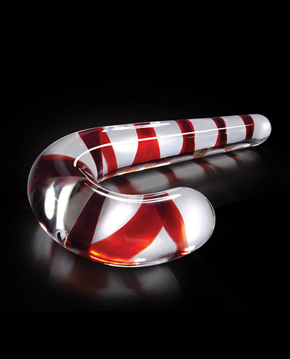 Icicles No. 59 Handblown Glass Candy Cane - Clear/Red