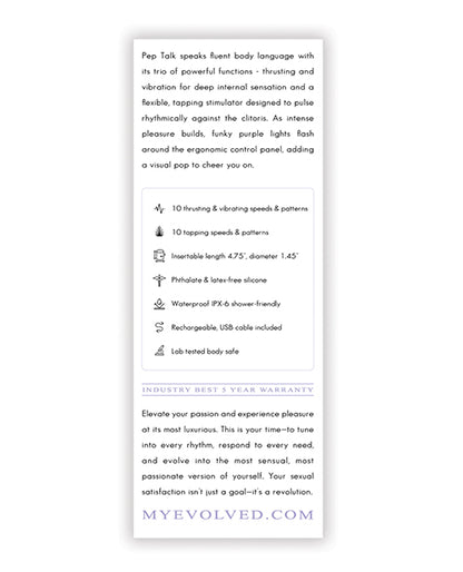 Evolved Pep Talk - Purple