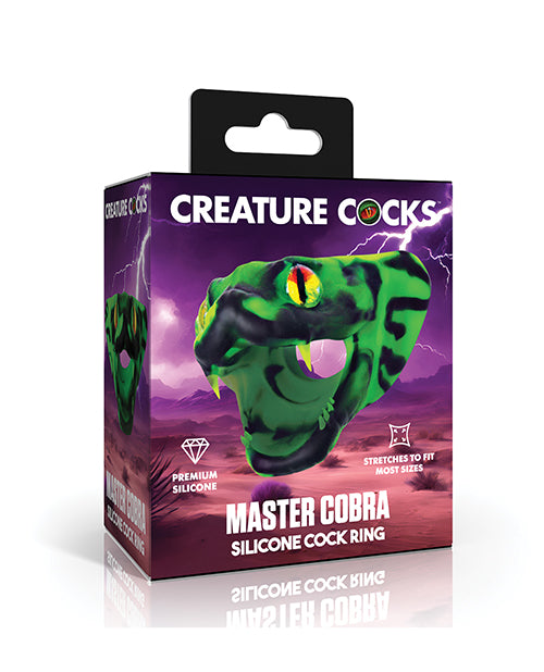 Creature Cocks Master Cobra Silicone Cock Ring - Green by Creature Cocks