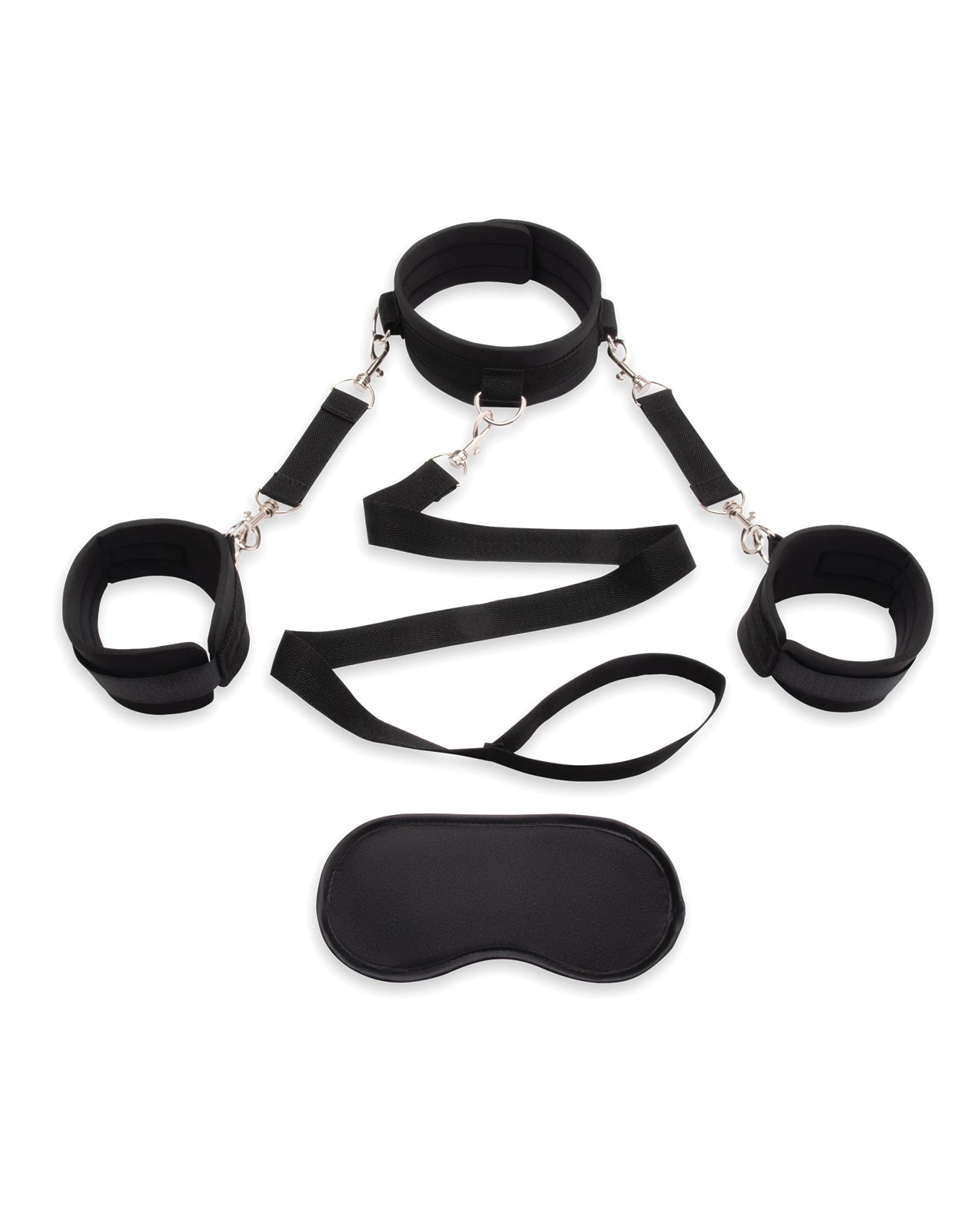 Lux Fetish Collar & Leash Set w/Removeable Cuffs