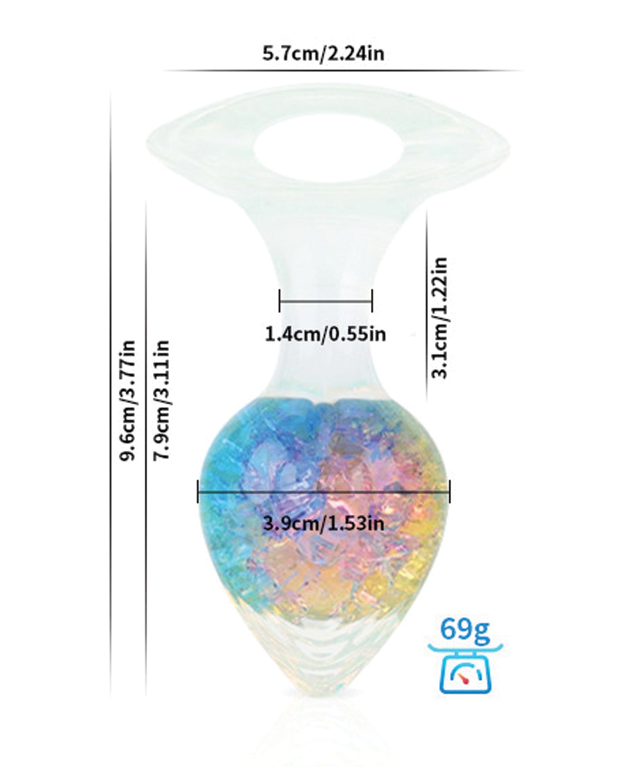 Luxe Prism Medium Plug - Rainbow