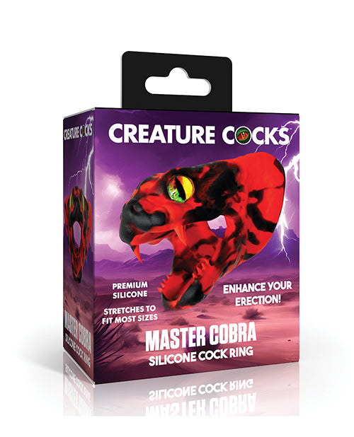 Creature Cocks Master Cobra Silicone Cock Ring - Red by Creature Cocks