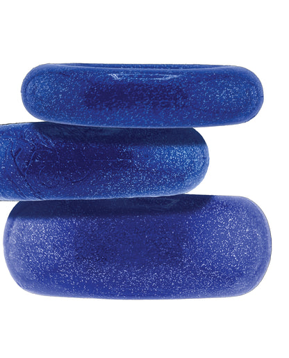 Oxballs Cockpack Multi Design 3 Pack Cockrings - Blue Fire