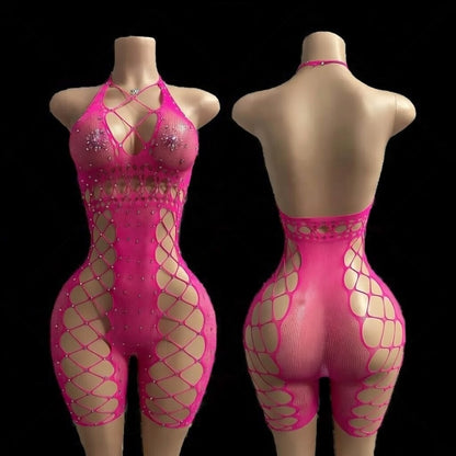 Hot Nights-  Just One More Rhinestone 1pc Short Set