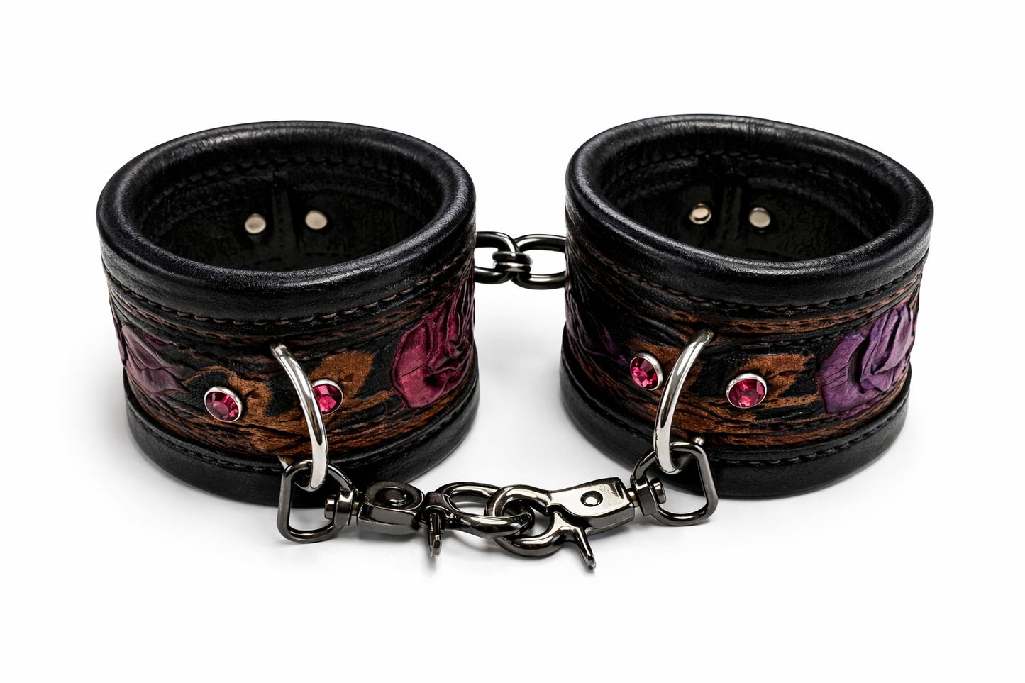 Lisa's Custom Leather - Western Collar, Cuffs, & Leash Set