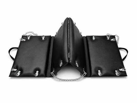 Get Fk'd- Genuine Leather Fetish BDSM Folding Dungeon Mat for Restraint