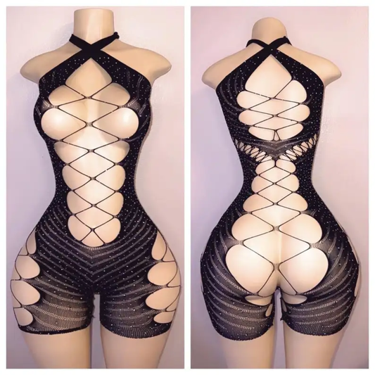 Hot Nights- Just Enough Rhinestone Short Set by Hot Nights