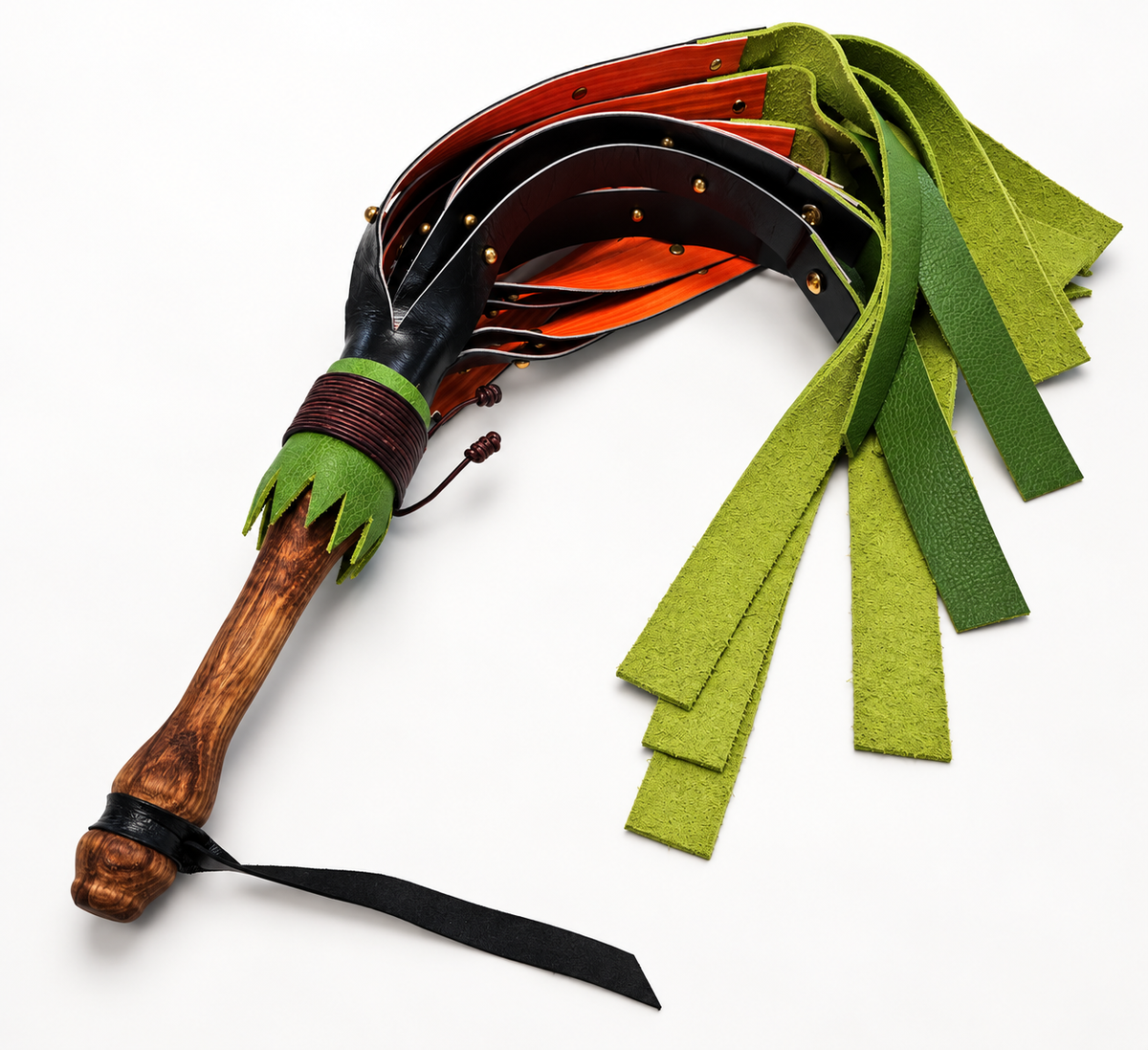 BluBeary Creations | Pumpkin Leather Flogger | Handmade Genuine Leather by BluBeary Creations