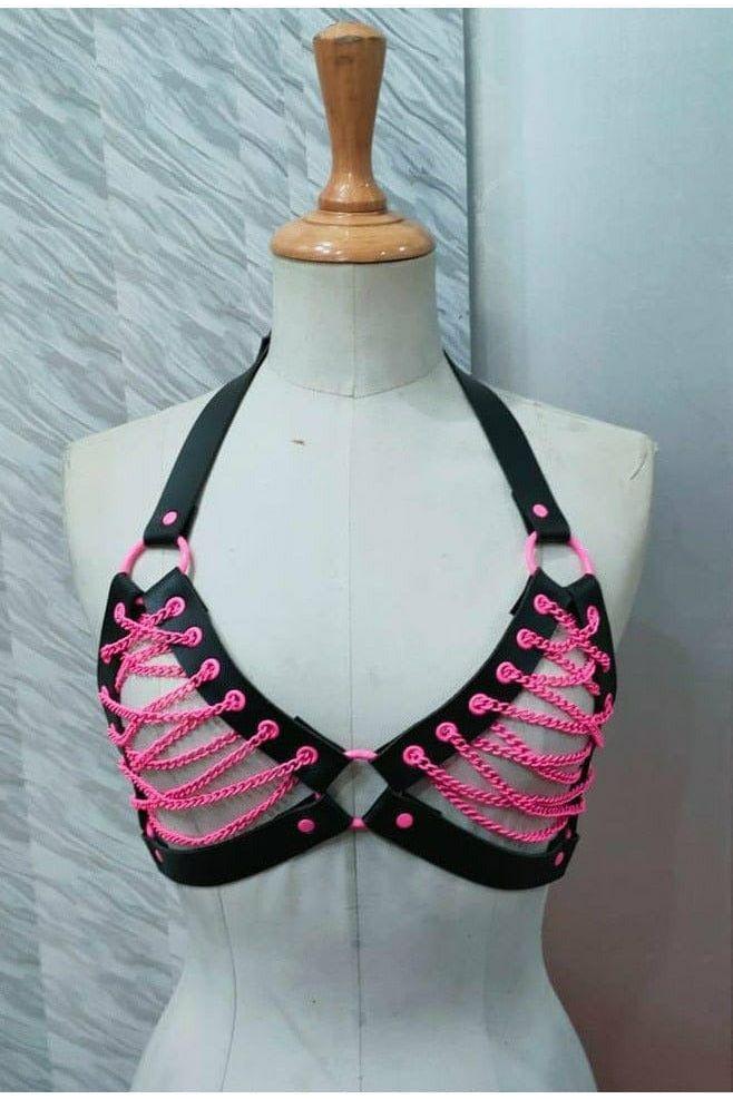 Candy Collection - Chain Lace-Up Bra Top Harness by Daisy Corsets