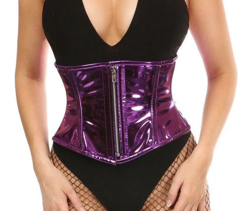 Top Drawer Purple Metallic Steel Boned Mini Cincher