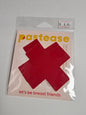 Pastease Plus X: Faux Latex Pleather Vinyl Red Cross Pasties by Pastease