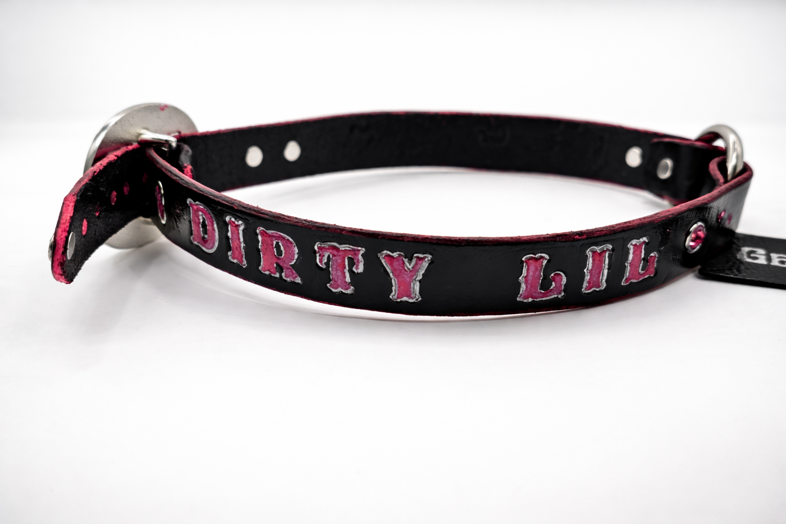 Get Fk’d - Handcrafted Genuine Leather Collar/Cuffs – "C*m Sl*t" by Lisa's Custom Leathercraft & Repair