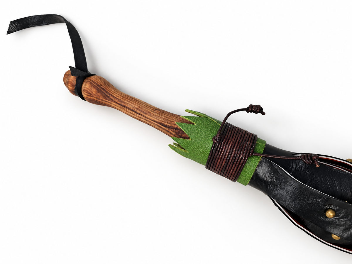 BluBeary Creations | Pumpkin Leather Flogger | Handmade Genuine Leather by BluBeary Creations