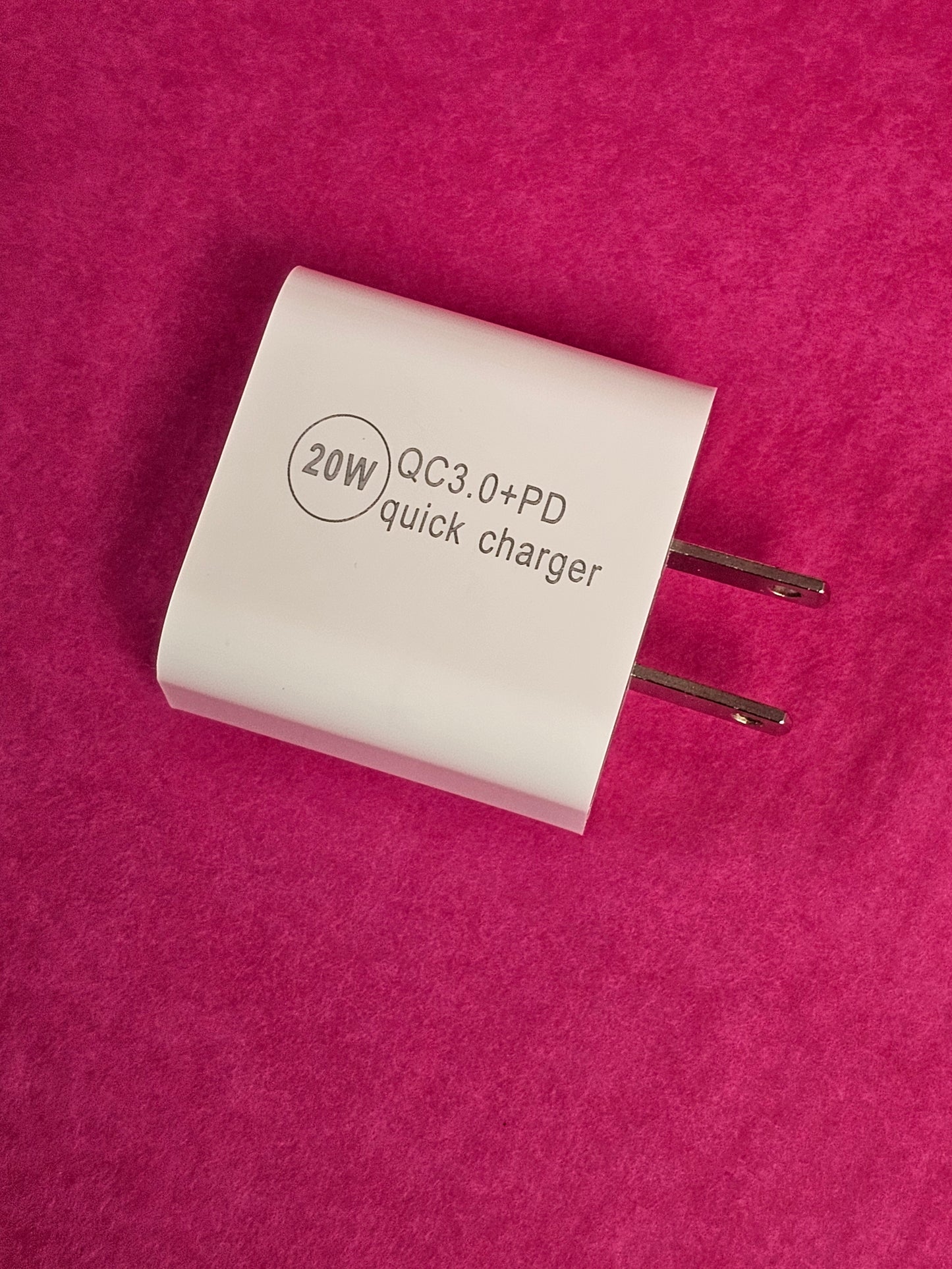 20W Fast Charging Dual Port USB-C & USB-A Block Adapter, US Plug