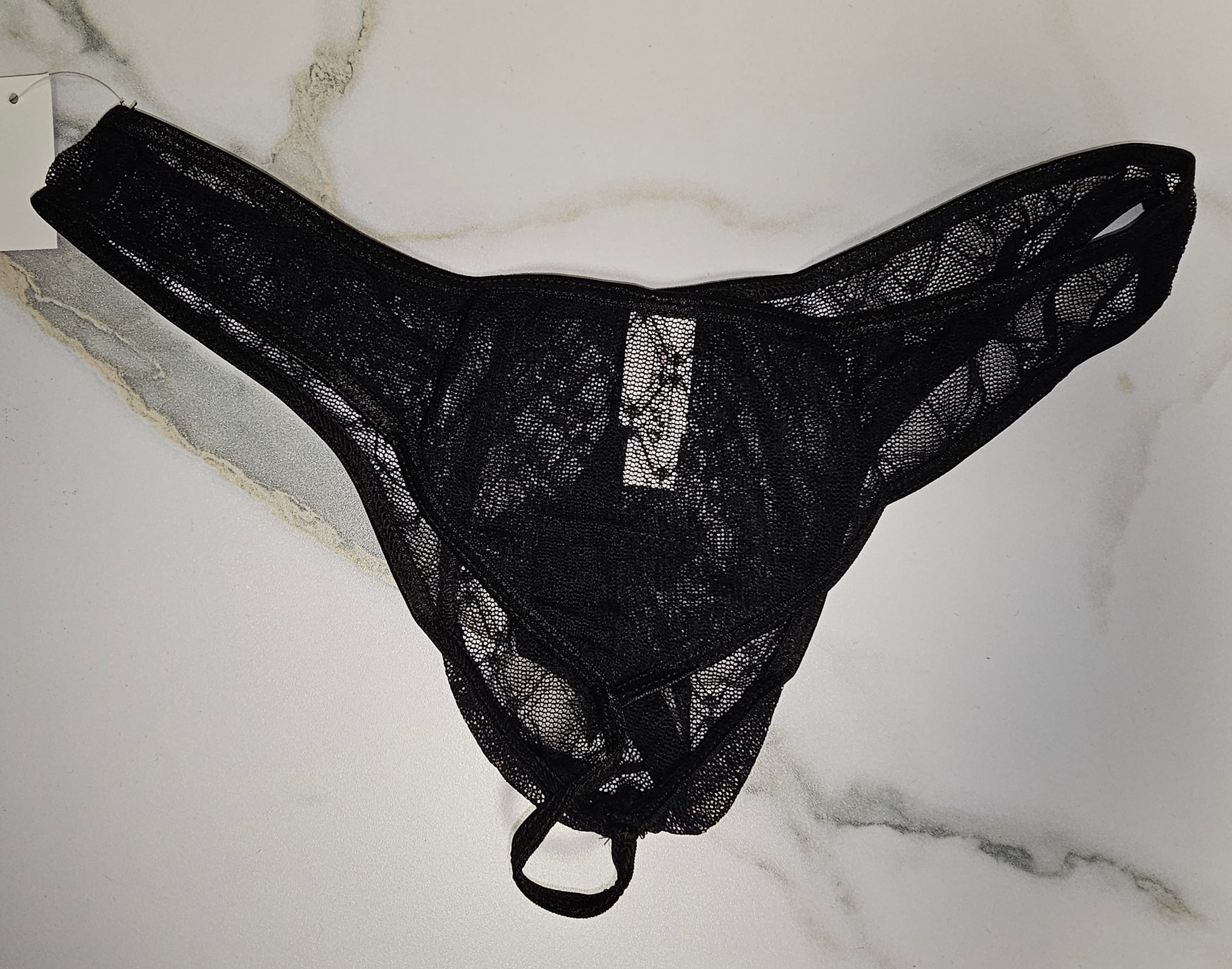 CandyMan Geometric Mesh Briefs - Black by CandyMan