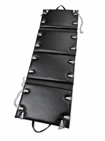 Get Fk'd- Genuine Leather Fetish BDSM Folding Dungeon Mat for Restraint by Lisa's Custom Leathercraft & Repair