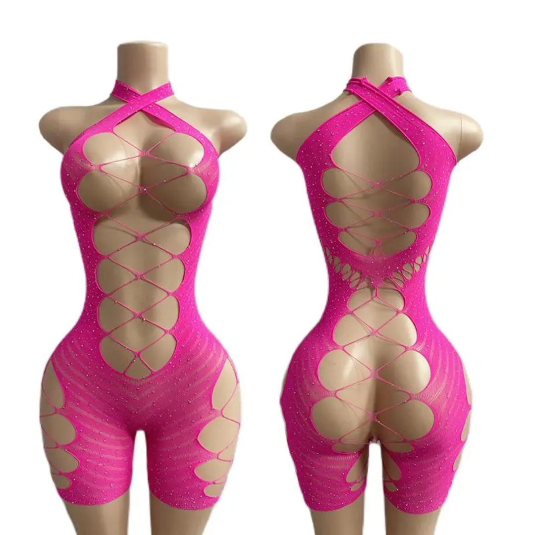 Hot Nights-  Just Enough Rhinestone Short Set