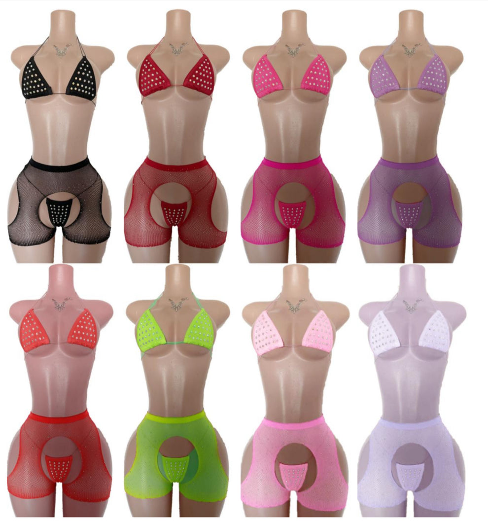 Hot Nights-  Assets Rhinestone 3pc Set