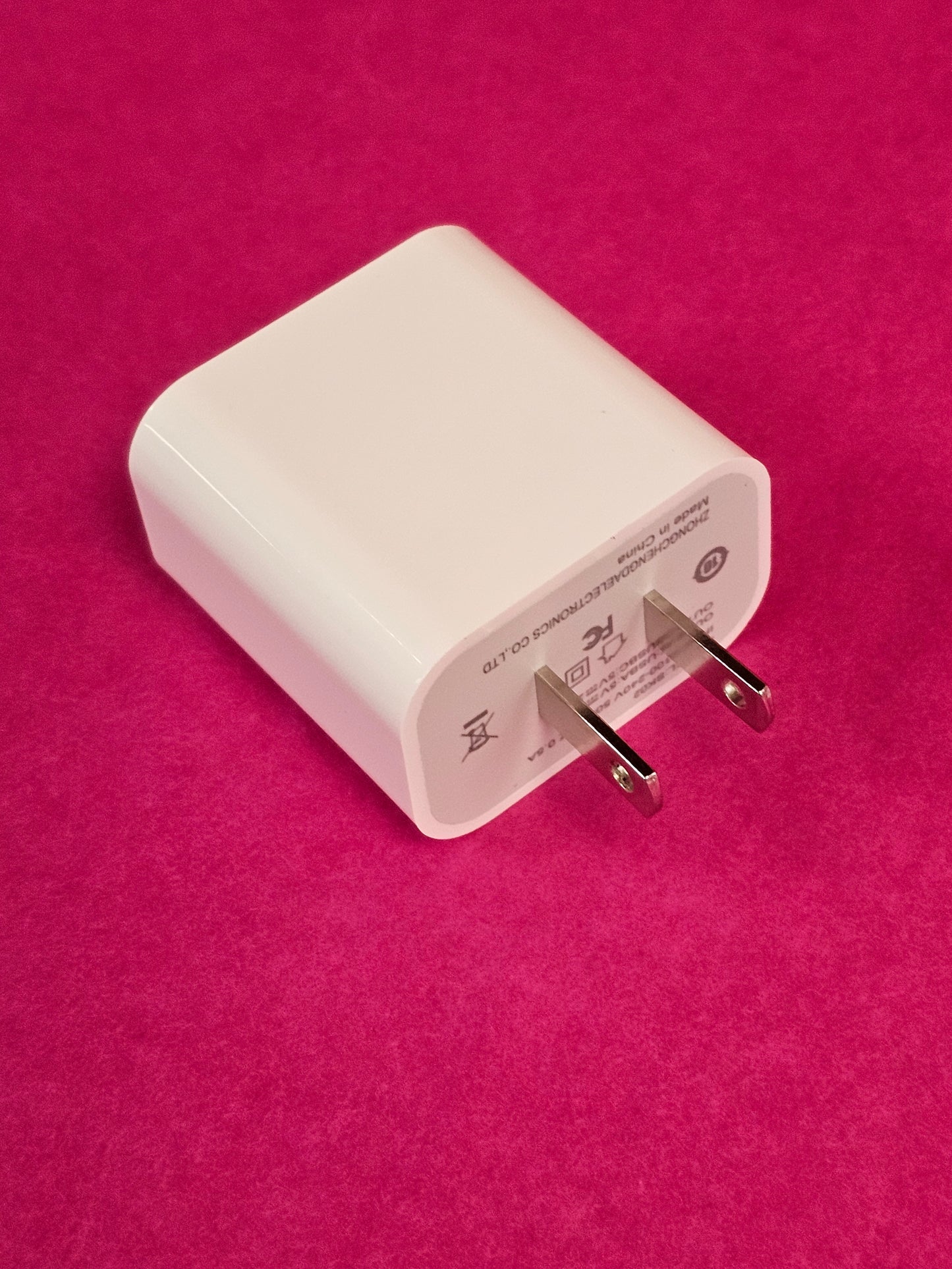 20W Fast Charging Dual Port USB-C & USB-A Block Adapter, US Plug