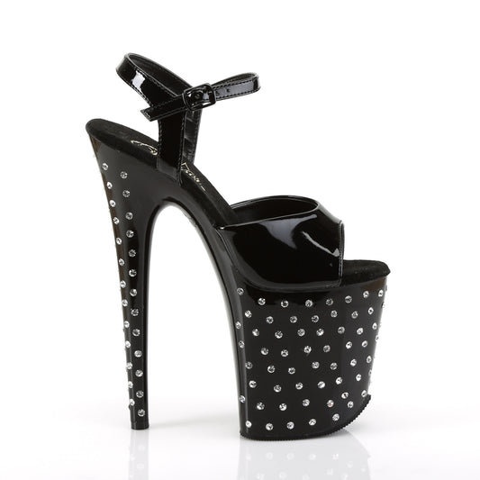 Pleaser- Stardust 8" Rhinestone Studded Ankle Strap Platform Sandal