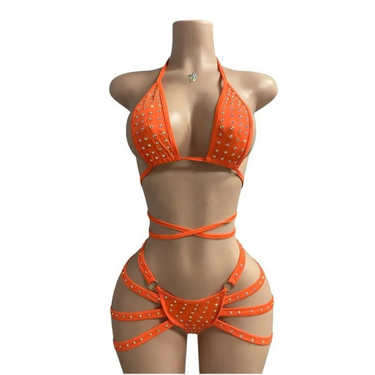 Hot Nights- Hot Girl Shift Rhinestone 2pc Set by Hot Nights