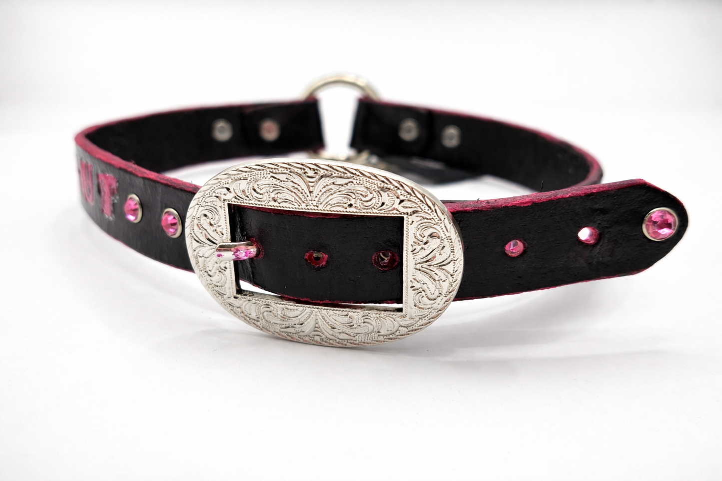 Get Fk’d - Handcrafted Genuine Leather Collar/Cuffs – "C*m Sl*t" by Lisa's Custom Leathercraft & Repair