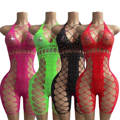 Hot Nights-  Just One More Rhinestone 1pc Short Set