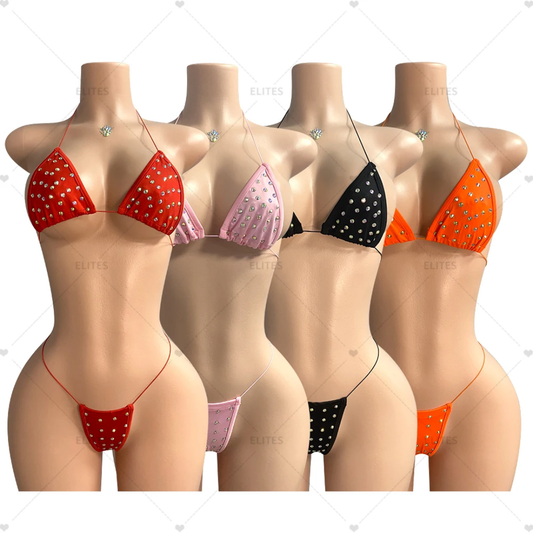 HN Dancewear-Big Rhinestone Bikini Set 2pc