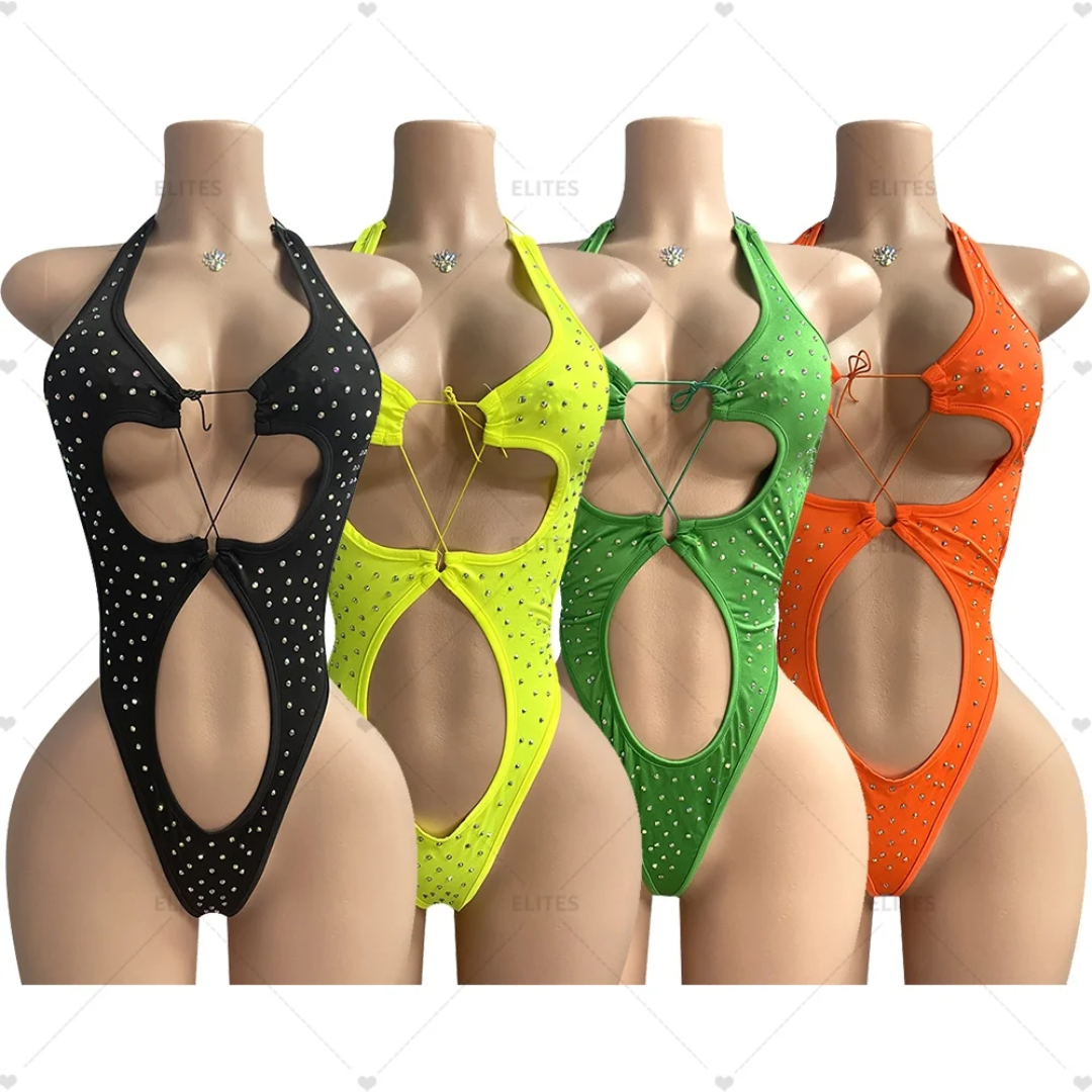 HN Dancewear- Rhinestone Sling One Piece 2 by Hot Nights