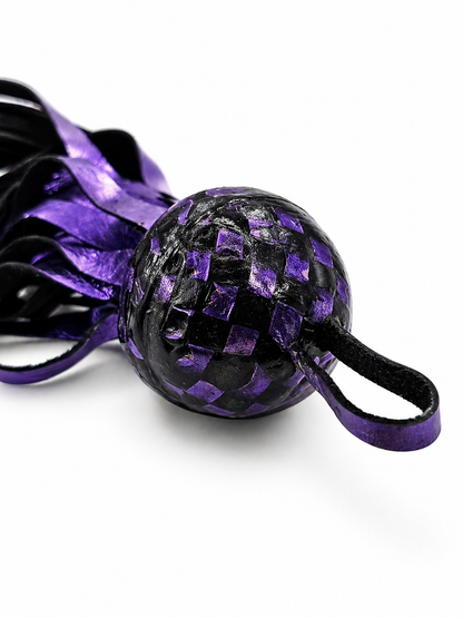 Get Fk'd - Handcrafted Purple & Black Genuine Leather Flogger by Lisa's Custom Leathercraft & Repair