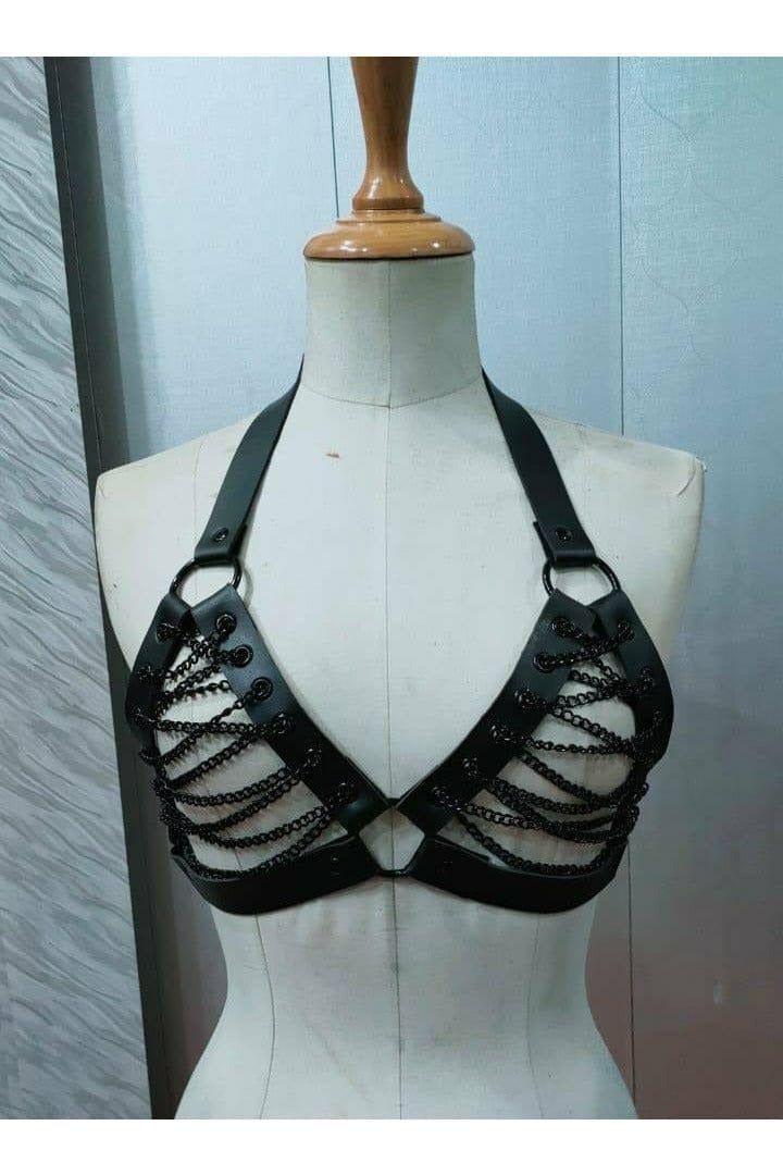 Candy Collection - Chain Lace-Up Bra Top Harness by Daisy Corsets