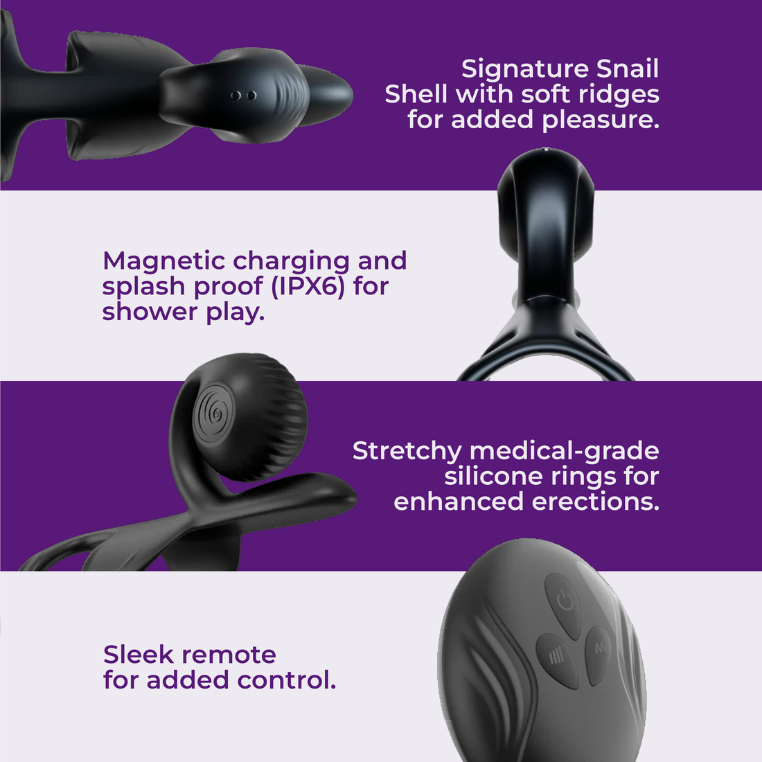 Snail Vibe SVibe Jovi Couples Ring Black by Amoreo Europe SL